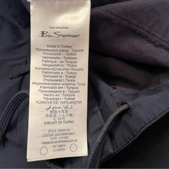 Ben Sherman Men's Navy Blue Pants-Slim Tapered Fit-Size 36 Waist-30 Long NWT - Picture 8 of 13